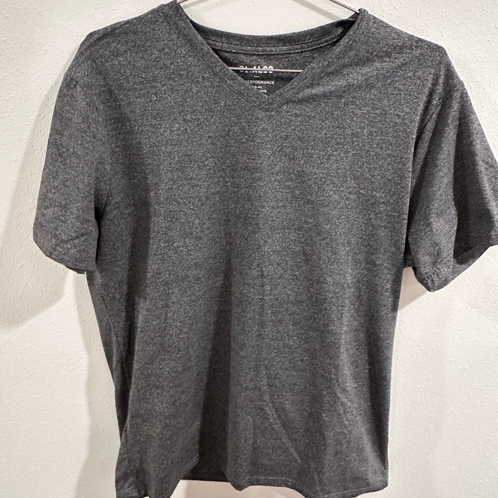 Algo Heathered Gray V-Neck T-Shirt